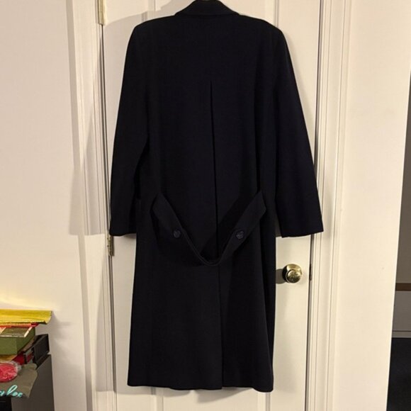 Perry Ellis Navy Double-Breasted Wool Coat - Picture 6 of 10